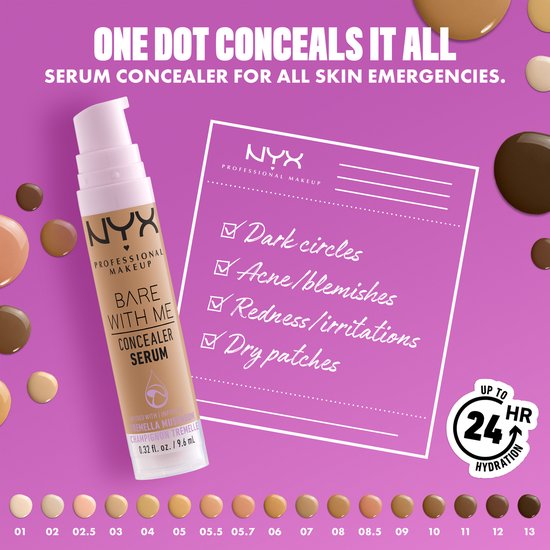 Nyx Professional Makeup Bare With Me Concealer Serum - Deep Golden - Concealer - Diepe Gouden