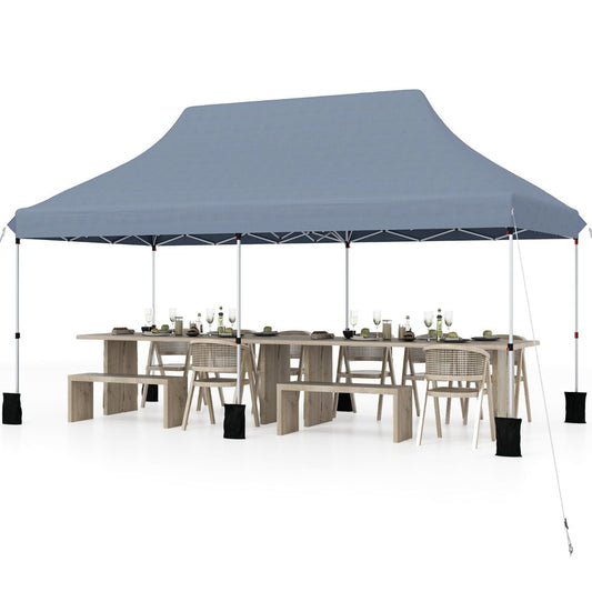 Coast Partytent opvouwbaar - uitschuifbaar - waterdicht - grijs 300 x 600 cm