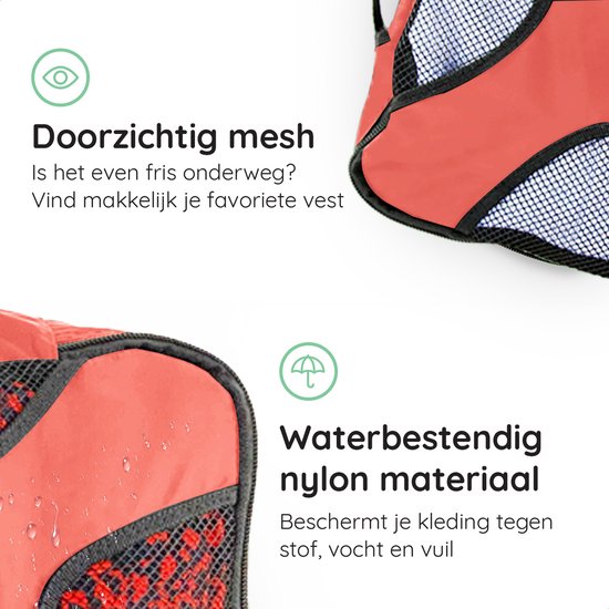 Volcan Inpak Kubussen - Koffer Organizer Set - Rugzak en Koffer - 4 Delig - Reis Kubussen - Roze