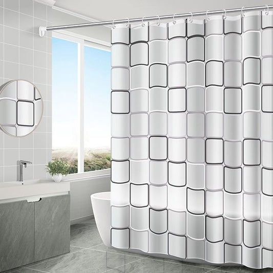 VAIVE Douchegordijn Anti Schimmel 180x200 cm – Douchegordijnen – Waterdicht - Inclusief ringen
