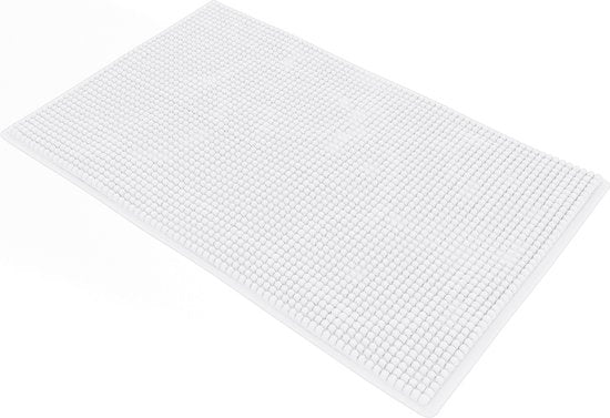 Loti Living Badmat Antislip – Douchemat – Badmat Badkamer – Vloermat - Chenille badmat - Wit - 50x80 cm