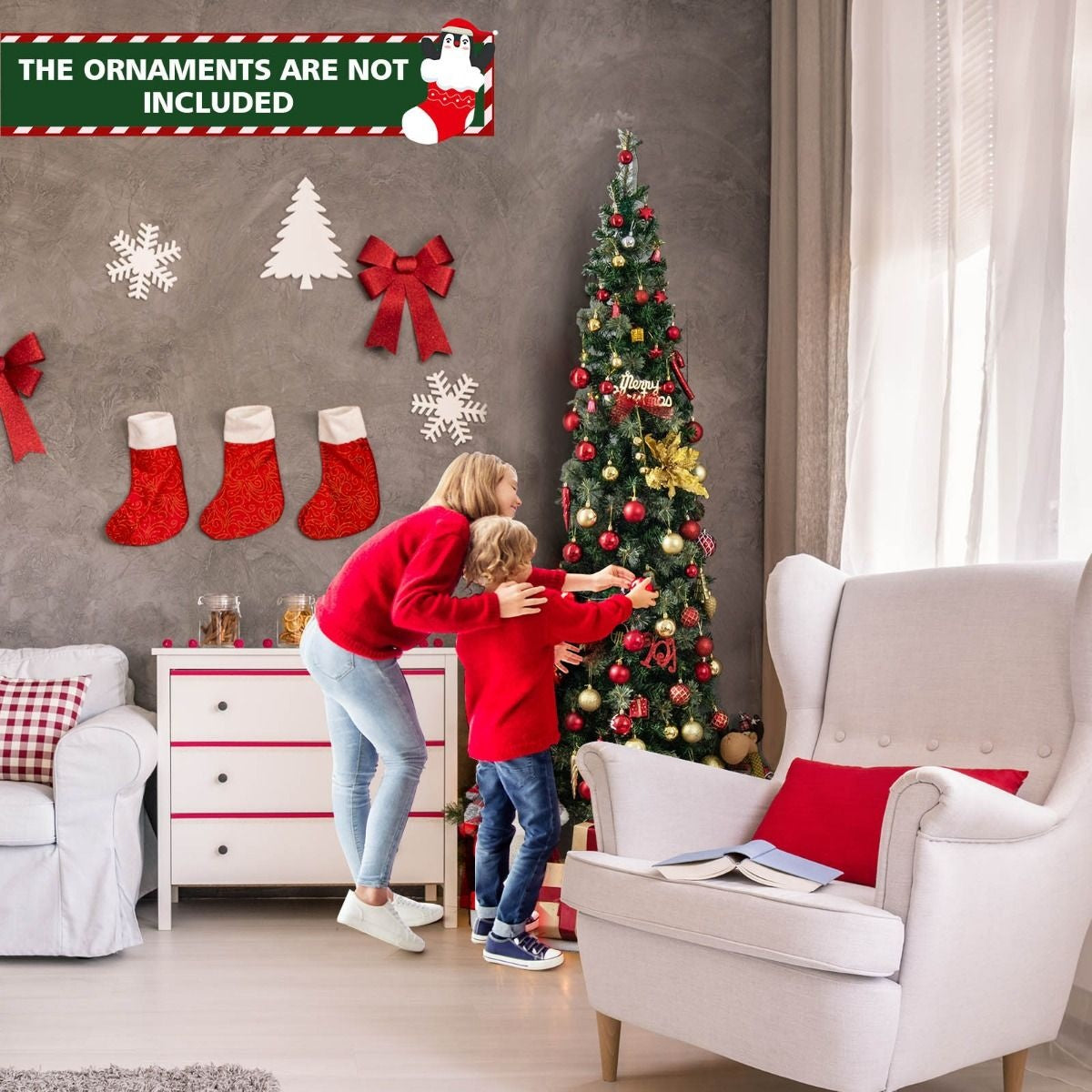 Coast Halve Kunstkerstboom met 150 LED-lampjes -210cm