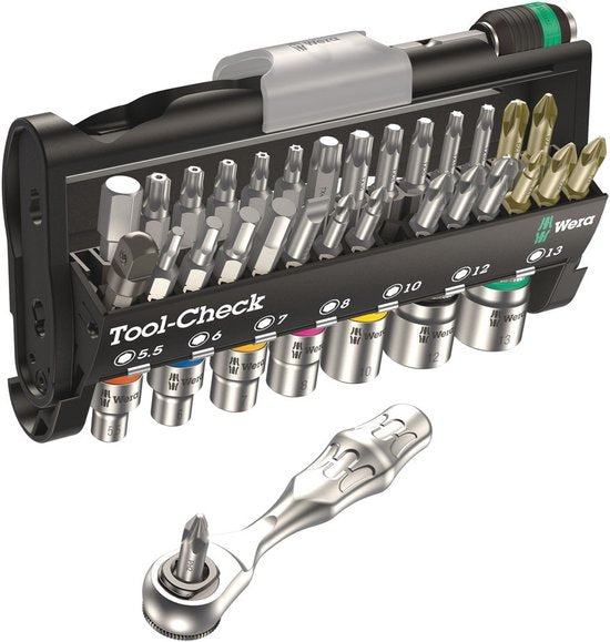 Wera 05073220001 38-delige Tool-Check 1 SB Bit/- dop-ratelset