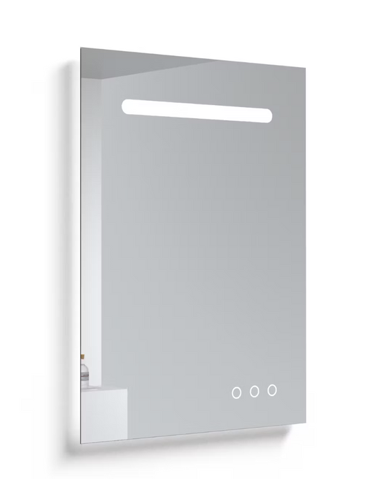 Kame Match Slimme Badkamerspiegel - 60 cm - Mat Grijs - Met LED Verlichting, Bluetooth Speakers & Anti-Mistfunctie