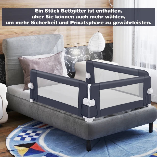 Coast Bedhekje - Veiligheid - Verstelbaar - Mesh - Oxford - Kinderbed - Donkergrijs