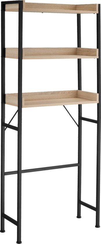tectake Badkamerrek Seattle 67 x 25 x 165,5 cm Industrieel licht hout, eiken Sonoma - 404864