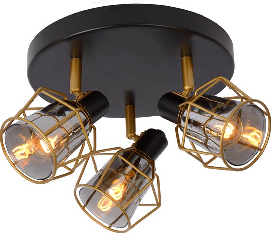 Lucide NILA - Plafondspot (Plafondlamp) - Ø 36 cm - 3xE14 - Zwart