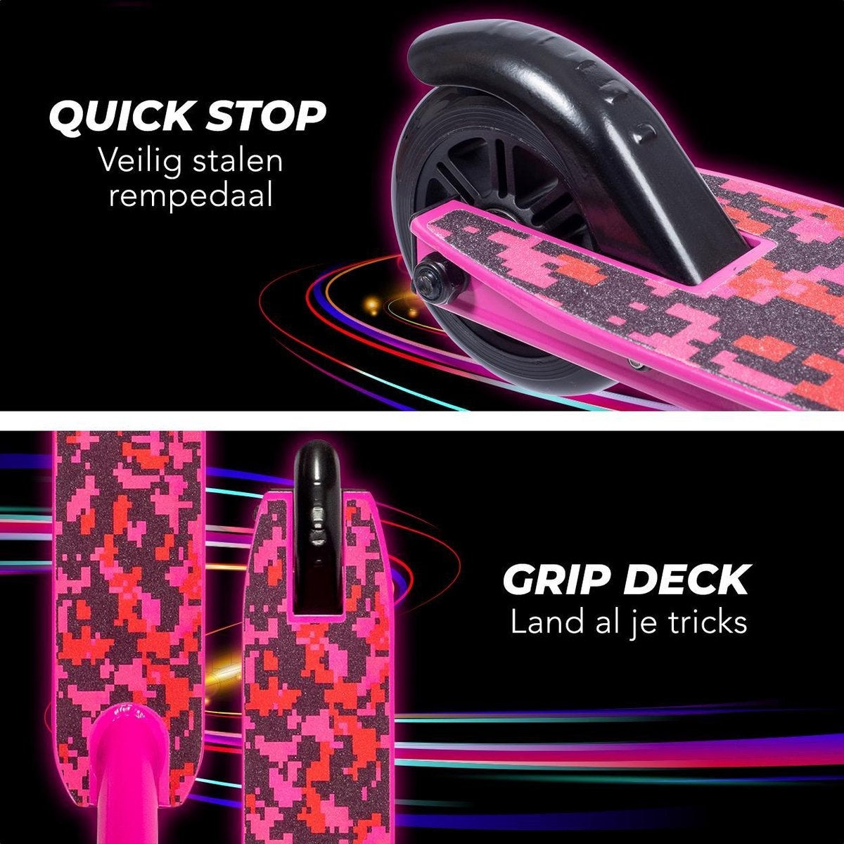 LifeGoods StuntRider - Stuntstep - Step 8+ Jaar - 100mm Wielen - Jongens/Meisjes - Roze