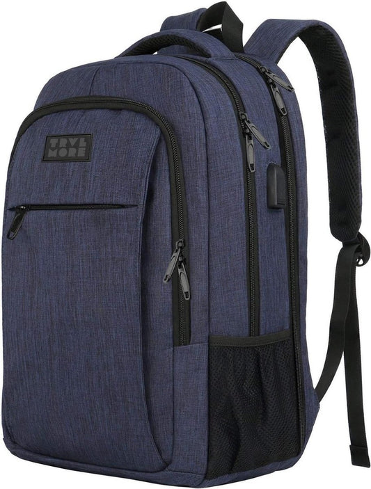 TRVLMORE Rugzak - 36L - 17,3 inch - Laptop Rugtas - Schooltas - Unisex - Spatwaterdicht Blauw