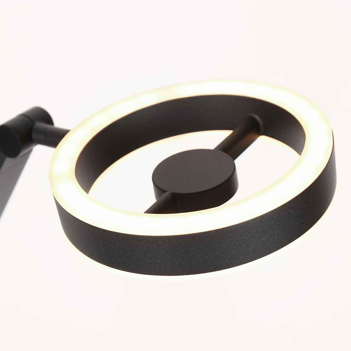 Steinhauer - vloerlamp - Ringlux - zwart - metaal - Ø 25cm - LED - 4138ZW