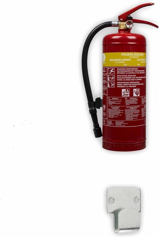 Smartwares FEX-15230 - Brandblusser Schuim 3L - Incl ophangbeugel - Brandklasse A & B - BSI Gecertificeerd