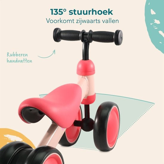 LifeGoods TurboToddler Loopfiets - Speelgoed Vanaf 1 jaar - Jongens en Meisjes - Kinderstep - Roze