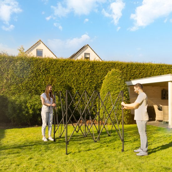 VONROC Partytent - 3x3 m – Premium easy-up Partytent - Modulair Ontwerp – Opvouwbaar – Waterdicht – Stalen Frame - 50+ UV Bescherming - Incl. Opbergtas - Grey