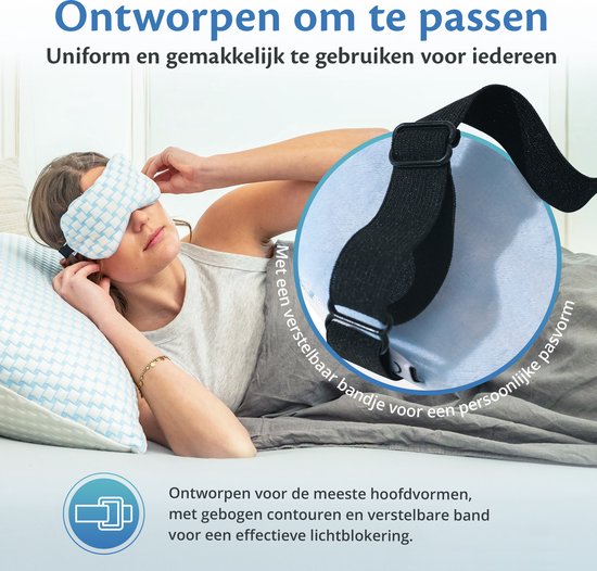 EL-Life Verzwaard Slaapmasker vrouwen & mannen - Oogmasker met verkoelende stof en velvet - Verstelbaar - Slaapmaskers
