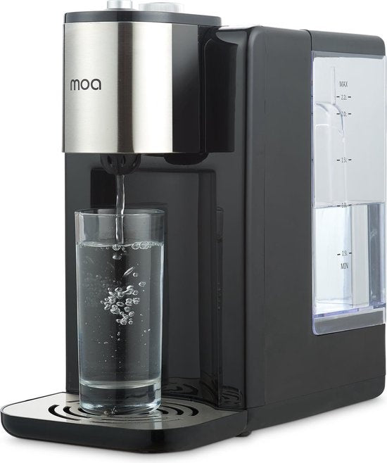 MOA Heetwaterdispenser - 2.5L - kunststof - BPA vrij - 2400W - Zwart/Zilver