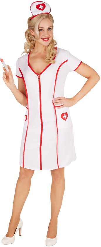 Dressforfun Verpleegster XL - verkleedkleding kostuum halloween verkleden feestkleding carnavalskleding carnaval feestkledij partykleding - 301417