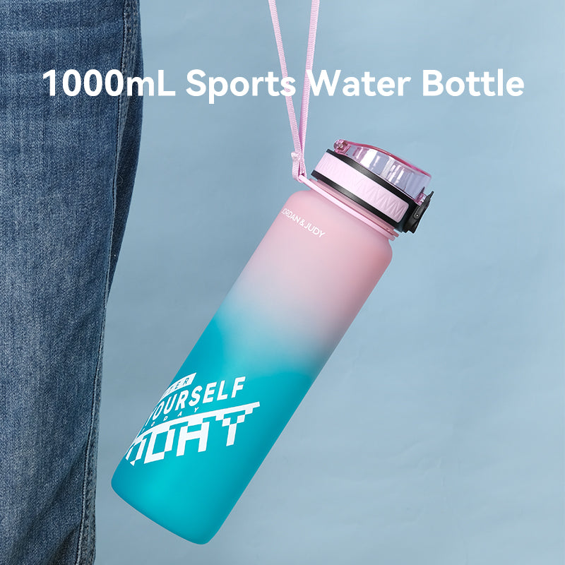 Jordan & JUDY Tritan sportwaterfles - 1000 ml - roze verloop
