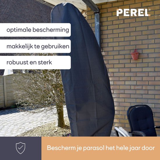 Perel Buitenhoes voor zweefparasol tot Ø 3.5 m, grijs, 260 cm x 86 cm