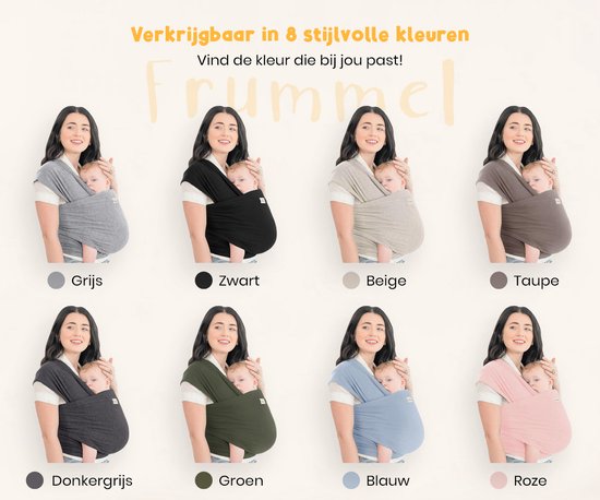 Frummel Baby Draagdoek Lichtblauw - Draagzak - Baby Wrap - Baby carrier - Draagdoek baby - Baby 0-36 maanden - Newborn