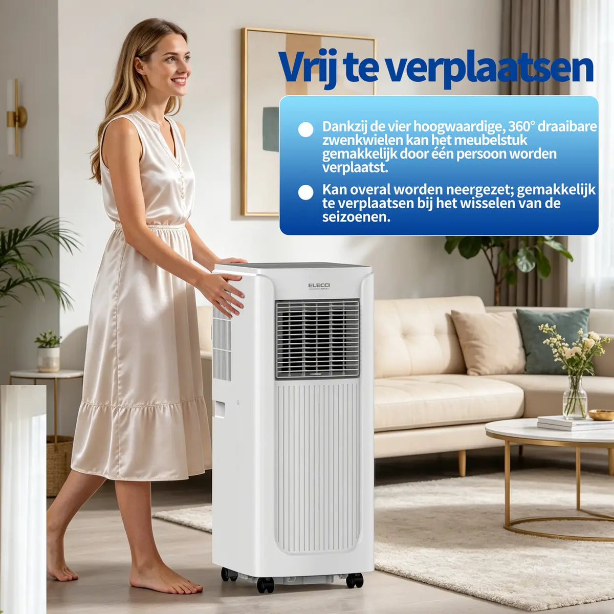 ELECCI Mobiele Airco - 6000 BTU - 4-in-1 - Energieklasse A