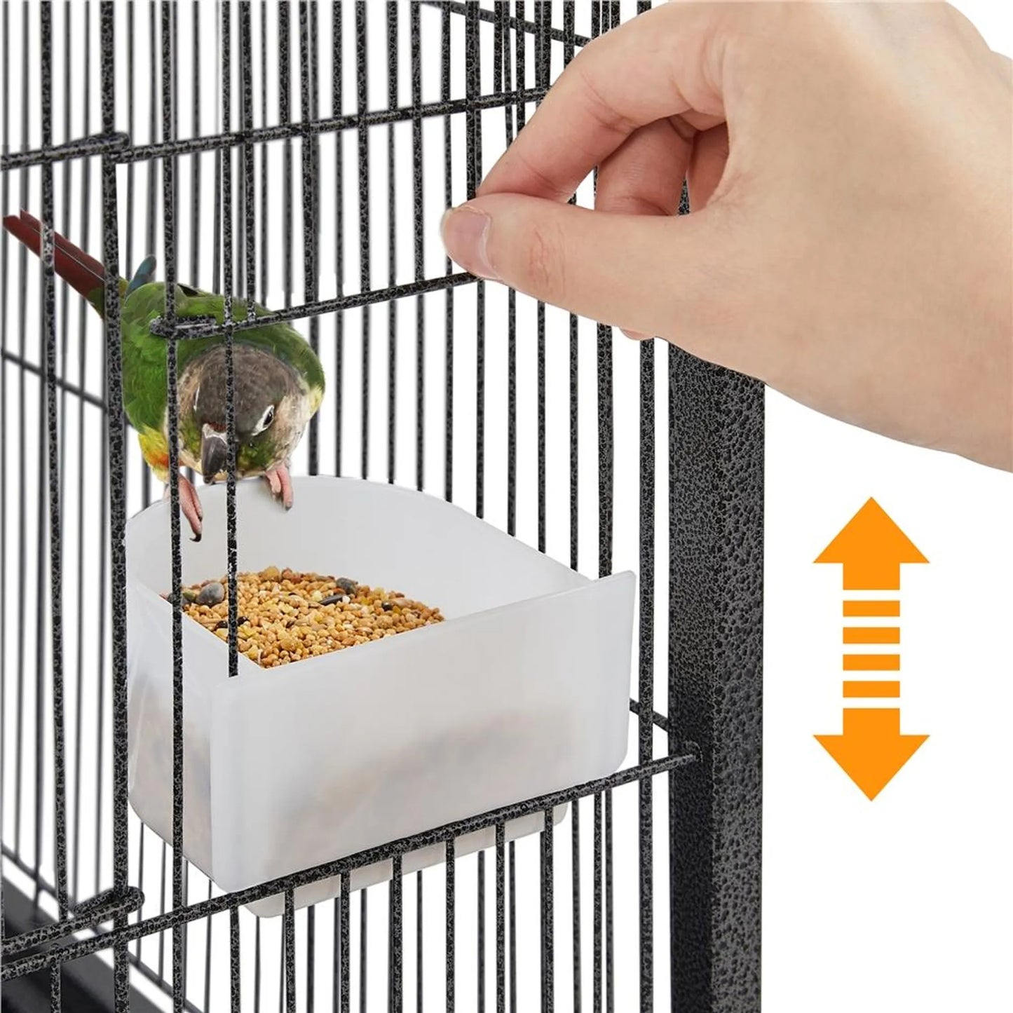Yaheetech Vogelkooi Met Open Dak – 45,5 x 45,5 x 79 cm – Voorzien Van Verwijderbare Wielen En Uittrekbare Bodemlade En Gehamerde Poedercoating – Voor Grasparkieten En Kanaries – Zwart Metaal En Hout