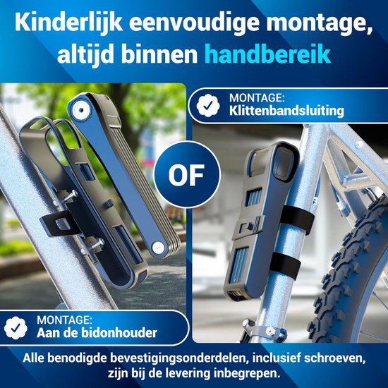 Nextcover Vouwslot 100cm FoldOne Pro | Fietsslot met Drie Sleutels | Fiets Slot met Houder | Slot voor Fietsen, E-Bikes, E-Scooter | SteelSecure-Technologie 3.0