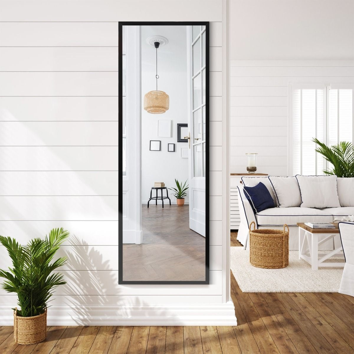 Coast Wandspiegel - Hoogte Verstelbaar - Zwart - 107cm x 36,5cm