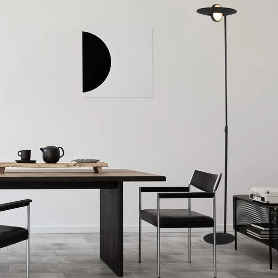 Vloerlamp Zenith LED 1477ZW zwart, hoogte 185 cm, kunststof en metaalmateriaal, kantelbaar, Steinhauer Exclusive
