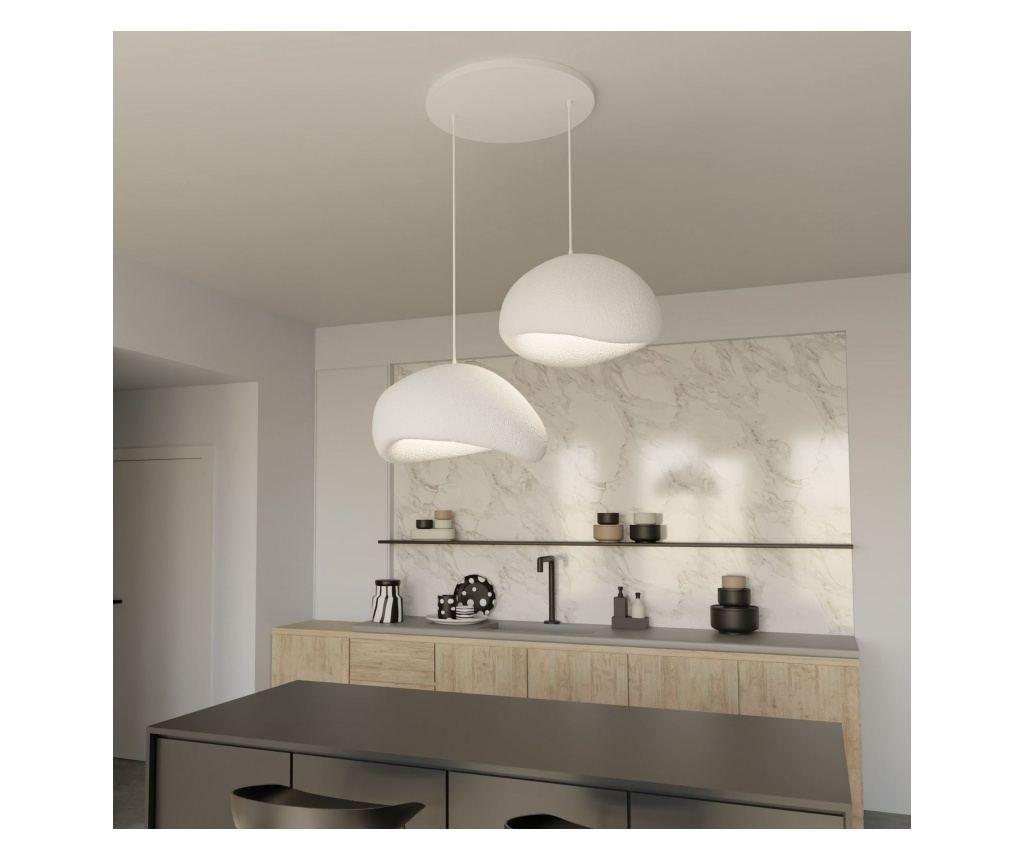 Wabi Loom Wabi Sabi Grainbeams – 2‑Lamps Hanglamp – In Hoogte Verstelbaar – Wit