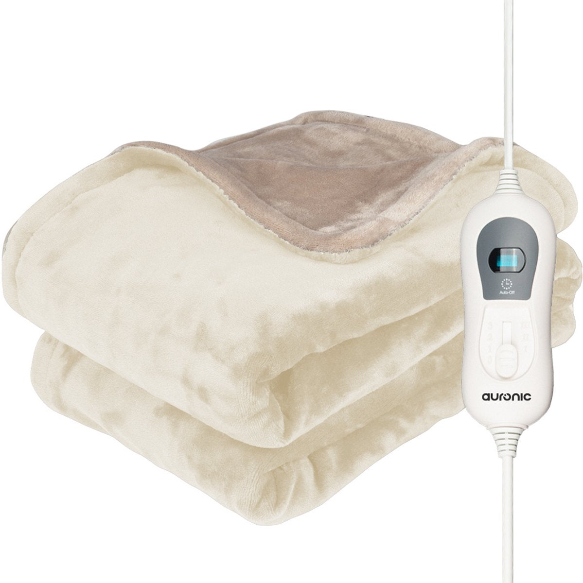 Auronic Elektrische Deken 2-Persoons - Beige - 200 x 180 cm - 3 Warmtestanden, Timer