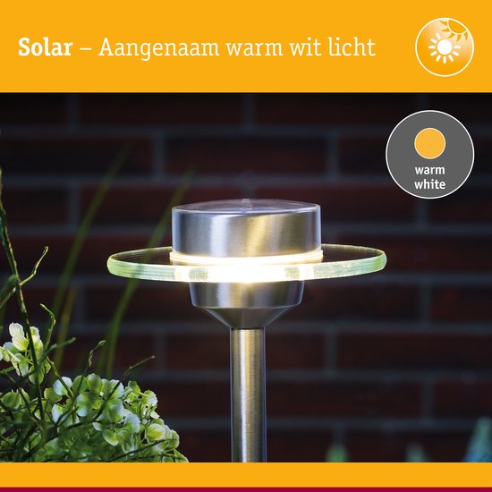 Solar LED-tuinspots Ufo IP44 3000K Edelstaal, Helder