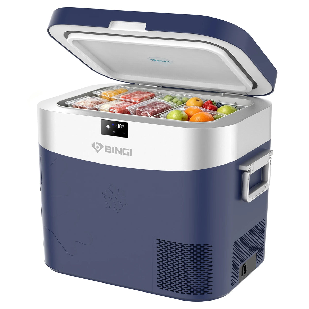 BINGI 22 L Draagbare Compressor Koelbox – 12/24 V DC – Snelle Koeling – Camper, Truck & Camping – Blauw