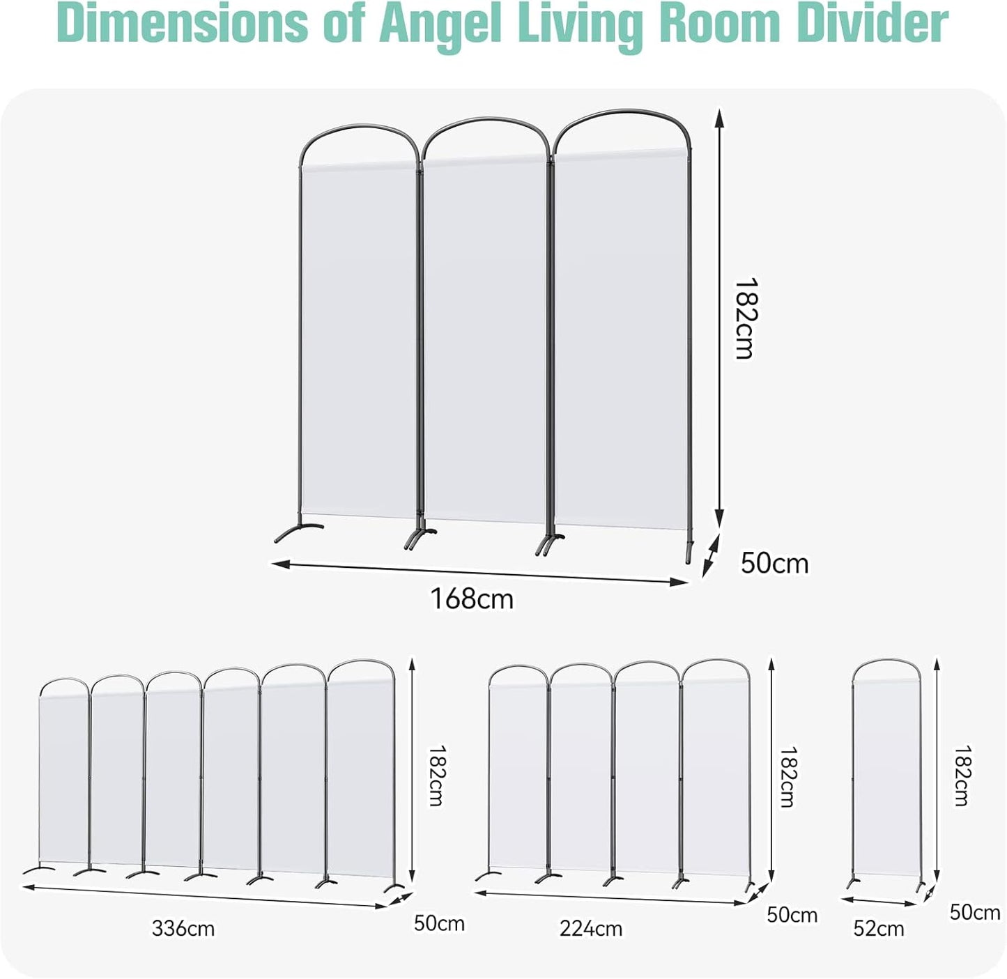 Angel Living Kamerscherm - 3 Panelen - 168 x 182 cm - Binnen en Buiten - Wit