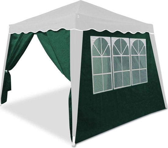 Casaria 2x Zijgevel Vouwpaviljoen Capri groen 3x3m