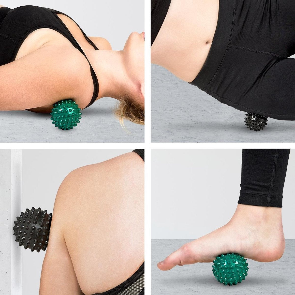 LifeGoods Acupressuur Mat met Kussen - Shakti mat - Spijkermat Incl. 2x Triggerpoint Bal - 66x40x2cm - Groen/Wit