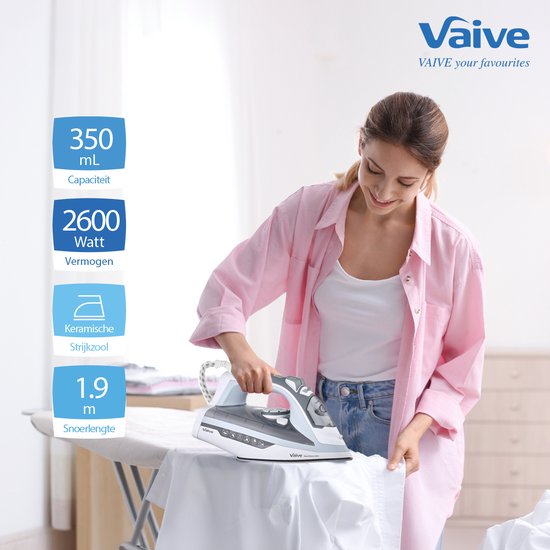 VAIVE SteamMaster 2600 Strijkijzer - Stoomstrijkijzer - Iron - stoomstrijkijzers - 2600W - 350 ML - Spray- en Stoomstootfunctie
