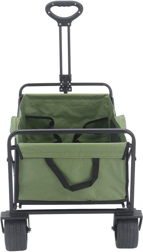 AXI AB131 Opvouwbare Bolderwagen – Groen – Met Trekstang, Remmen en Hoes – 100 kg Draagvermogen – Eenvoudig mee te nemen - Metaal
