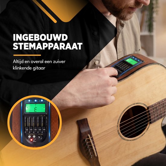Finesse Elektrische Akoestische Gitaar met Versterker - met Videocursus - 4/4 41 inch - Accessoires - Volwassenen - Kind
