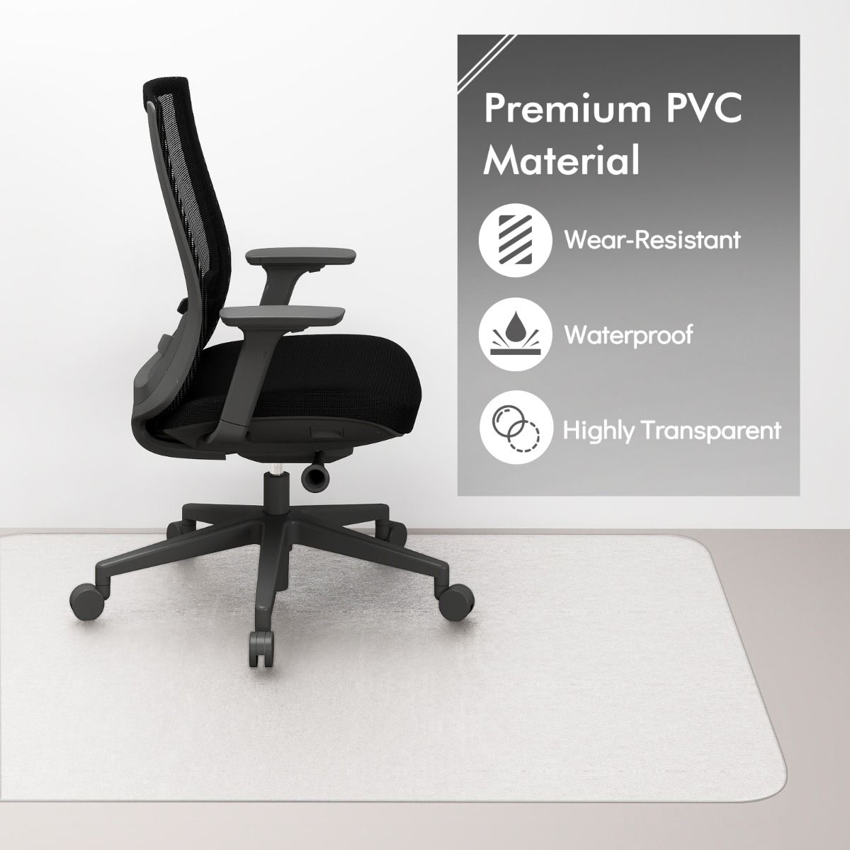 Coast Bureaustoelmat - Transparant PVC - Antislip - 180 x 160 cm