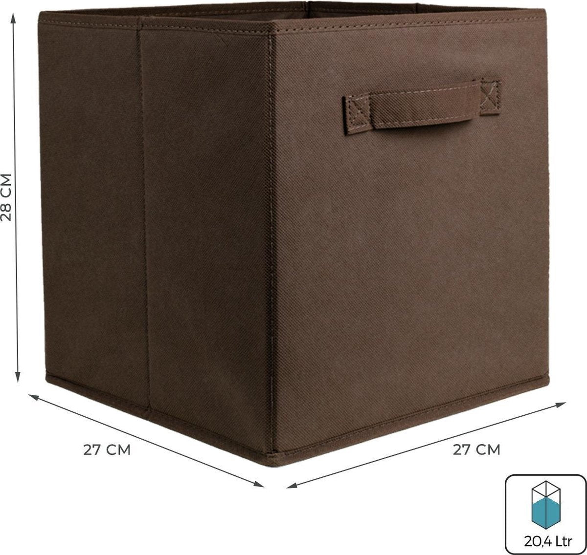 LifeGoods Kast Organizers - 6 Stuks - 20L - Textiel - Bruin