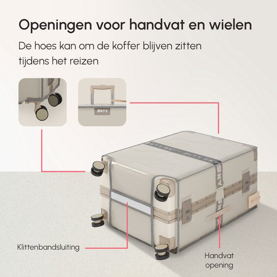 ONYX - Kofferhoes 100L - 32 x 51 x 76 CM - Koffer Beschermhoes - Transparant
