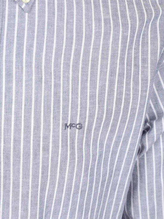 McGregor Overhemd Cotton Linen Strepen Indigo - Maat XL - Heren