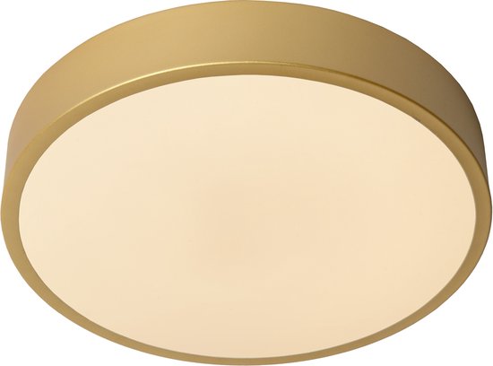 Lucide UNAR - Plafonnière (Plafondlamp) - Ø 30 cm - LED 3 StepDim (Memory) - 1x18W 2700K - Mat Goud / Messing
