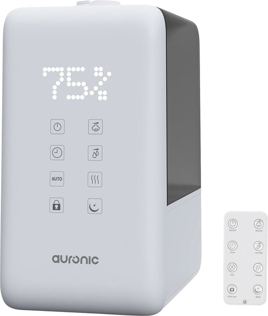Auronic Luchtbevochtiger – 3 Vernevelingsstanden - 6L Tank – 280 W – 29 x 18,9 x 33 cm – Wit