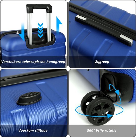 TAN.TOMI Handbagage Koffer 41L – Harde ABS Schaal – 4 Wielen – Cijferslot