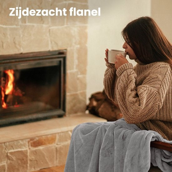 Auronic Elektrische Deken - Warmtedeken - 9 Warmtestanden - 1 Persoons - 160x120cm - Licht Grijs