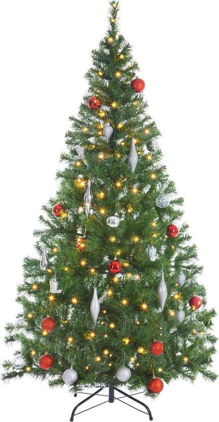 Casaria Kunstkerstboom – 140cm Kerstverlichting 100 LEDS - Groen