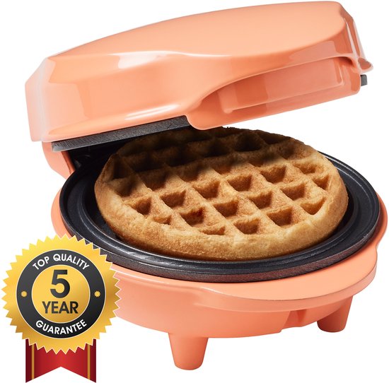 Bestron Wafelijzer - AMW500PE - 550W - Mini wafel - Anti aanbaklaag - Oranje