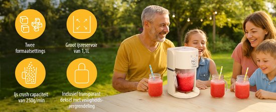 Tristar KD-7310 - Ijscrusher Slushy maker - 30W - 1,1 Liter - Creme wit
