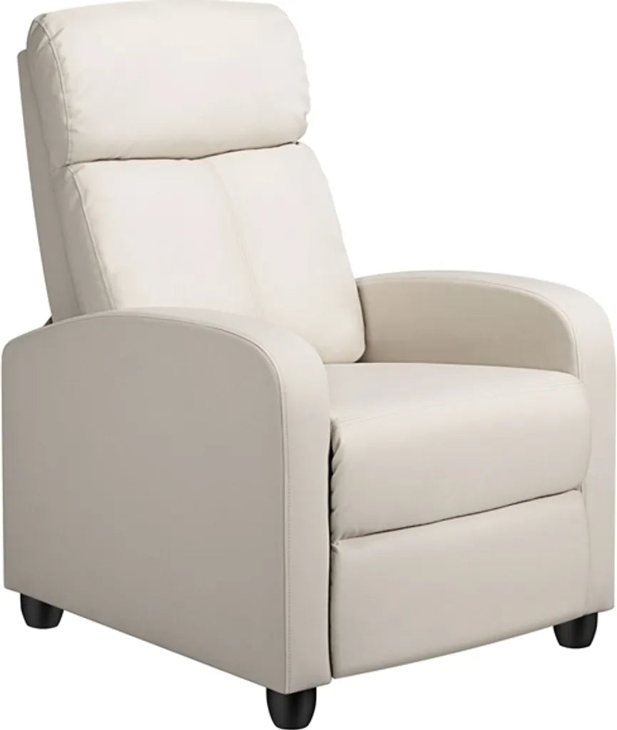 Yaheetech Relaxfauteuil - Verstelbare Rugleuning - TV Stoel - 67 x 85 x 99,5 cm - Beige